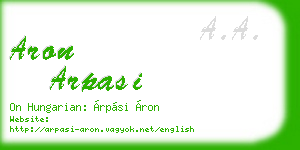aron arpasi business card